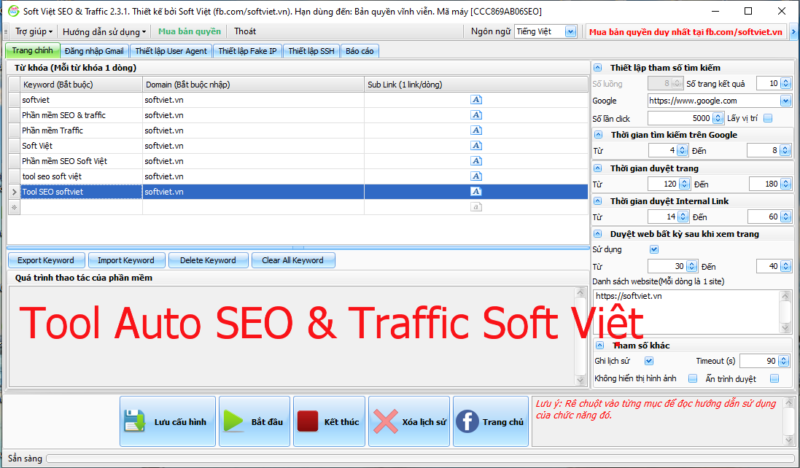 Soft Việt SEO - Phần mềm SEO Website, SEO Google, View Youtube, SEO Youtube, SEO Google Maps 7 Phần mềm SEO Top Google